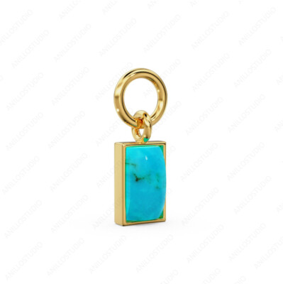 Arizona Turquoise 7x4mm Charm for Pendant,Necklace,Bracelet,Hoops 14k Gold