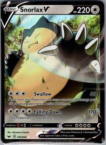Snorlax V 141/202 SWSH01: Sword & Shield Base Set - Pokemon Card - NM