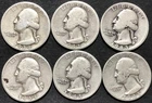 1939 1942-D 1943-D 1944-D 1945 D SILVER WASHINGTON QUARTER COIN LOT 6 pc
