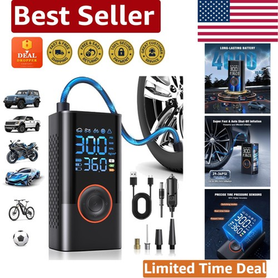 #ad Portable Cordless Tire Inflator with Auto Shutoff amp; Digital Pressure Gauge $25.51