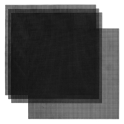 4 Stück Kunststoff Leinwand Platten 30x30cm Quadrat Gitter Blätter Schwarz Kunststoff8309