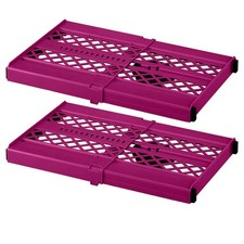LockerMate Adjust-A-Shelf Locker Shelf, 2-Pack, Fuchsia, Extends, Easy Install