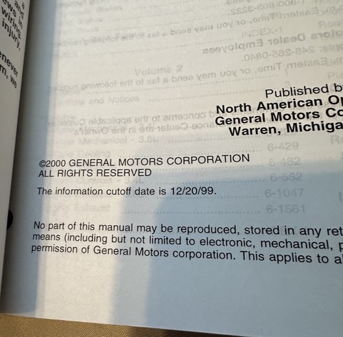 2000 Chevrolet Impala Monte Carlo Shop Service Repair Manual 3 Vol Set Vintage - Foto 7 di 16