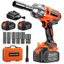 1300Nm 1/2" Brushless Cordless Electric Impact Wrench 2X 4.0Ah Battery 6 Sockets