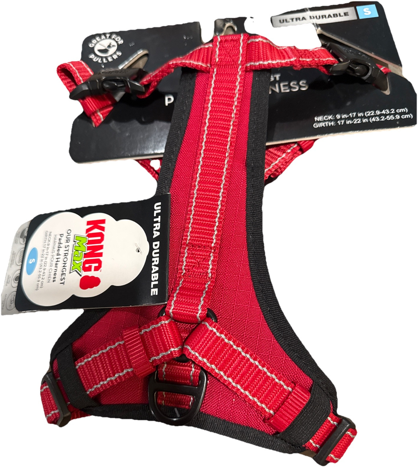 KONG Max Dog Waste Bag Harness Padded Neoprene SMALL ULTRA DURABLE Red QTY