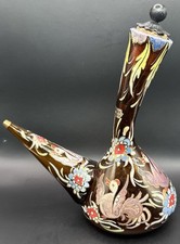 Jose Royo Spain Porron Glass Hand Painted Decanter
