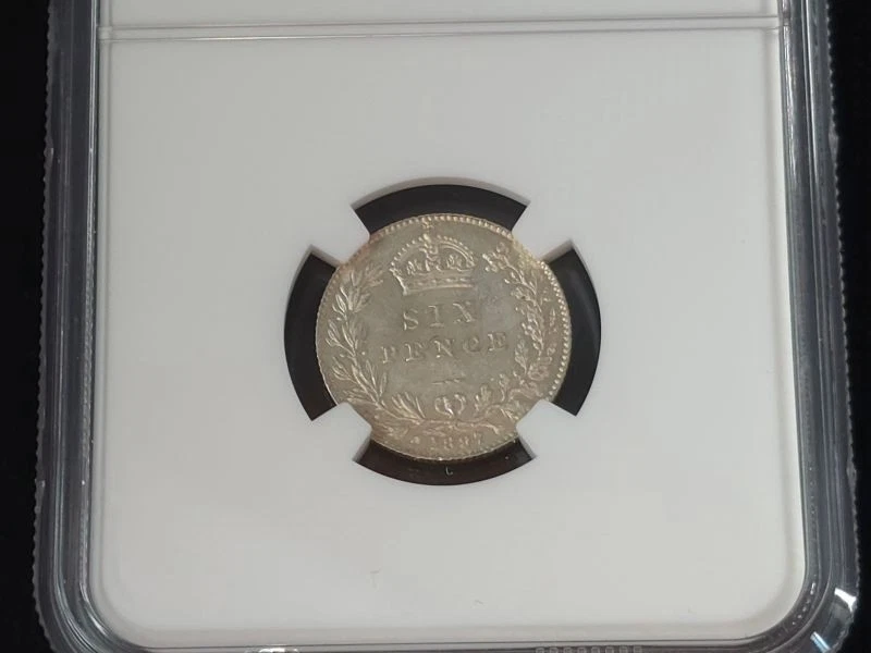 Great Britain 1897 Silver 6 Pence NGC Graded MS62 2892725-013 - Image 4 of 4