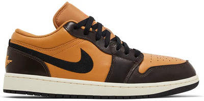 Nike Air Jordan 1 Low SE Flax Baroque Brown Black Sneakers CZ0790-104 Men's 7