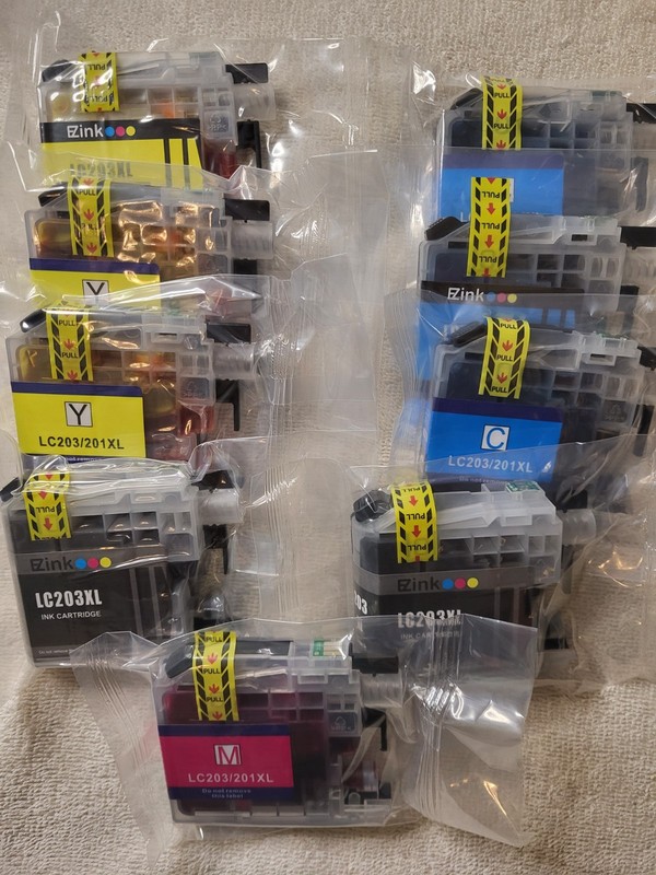 9 Ink Cartridges (LC203, LC201), New, Compatible with Brother Printers Listed  
