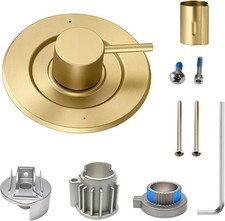 Brushed Gold Moen Shower Tub Trim Kit with Temperature Control Lever