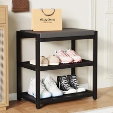 Shoe Bench Rack Storage Organizer Seat Cushion Entryway Living Room 17x10x16 In