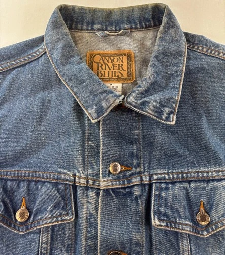 Vintage 90s Sears Canyon River Blues Denim Jacket Mens Sz Medium 100% Cotton image 8