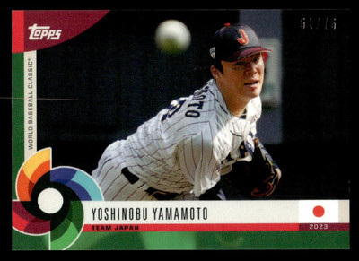 Yoshinobu Yamamoto 2023 Topps WBC Global Stars #27 Green #51/75