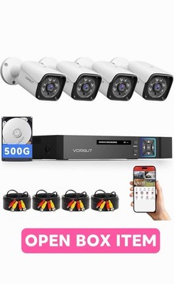 (YD9) VORGUT Wired Security Camera System 4CH DVR 5MP Lite 4x3MP Cameras 500GB