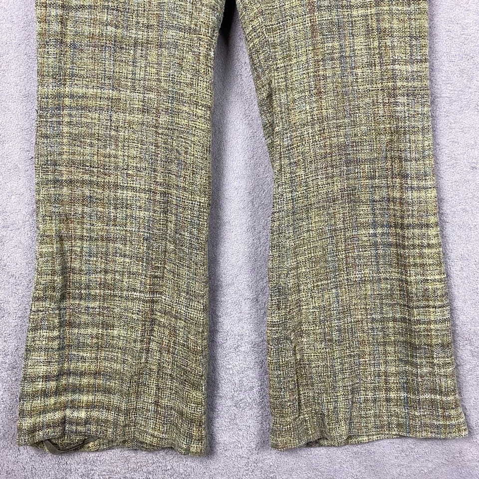 Calça social Classiques Entier feminina 14 verde seda tweed forrada zíper lateral - Imagem 3 de 4