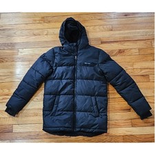 Lands End Puffer Jacket, Black, Hooded, Boys, Excellent Cond. Sz XL 14-16