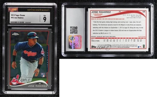 2014 Topps Chrome Jose Ramirez #45 CSG 9 Mint Rookie RC