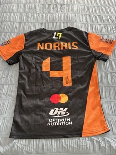 LANDO NORRIS Hand Signed MCLAREN Official T Shirt Motors F1 CHAMPION