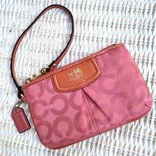 Coach Wristlet Wallet Logo Orange Hang Tag Included Clean