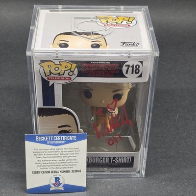 BAS Millie Bobby Brown Signed Stranger Things Eleven Burger Shirt Funko Pop #718
