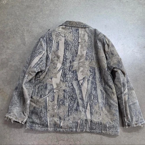 VTG 90s Mossy Oak Treestand Camo Jacket Mens Medium 3 Pocket Field Hunting Coat image 2