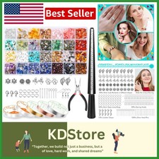 Beginner-Friendly 1660Pcs Jewelry Making Kit with 28 Colorful Crystal Beads