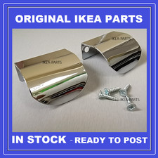 IKEA OPPARY Griffe für PAX METOD glänzend verchromt Neu ORIGINAL Teile x2