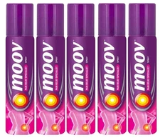 Moov Pain Relief Spray For Back Pain, Joint Pain, Knee Pain, Muscle Pain 80g x5