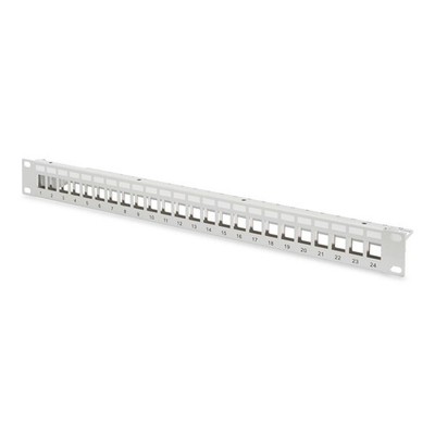 DIGITUS 24 Port modular 19Zoll PatchPanel 19'' Patchfeld für Keystone Module grau