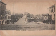 Foot Bridge Willimantic Connecticut CT 1900s Train Cars Albertype Postcard
