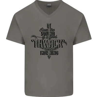 Raise Aim Shoot Funny Archery Archer Mens V-Neck Cotton T-Shirt