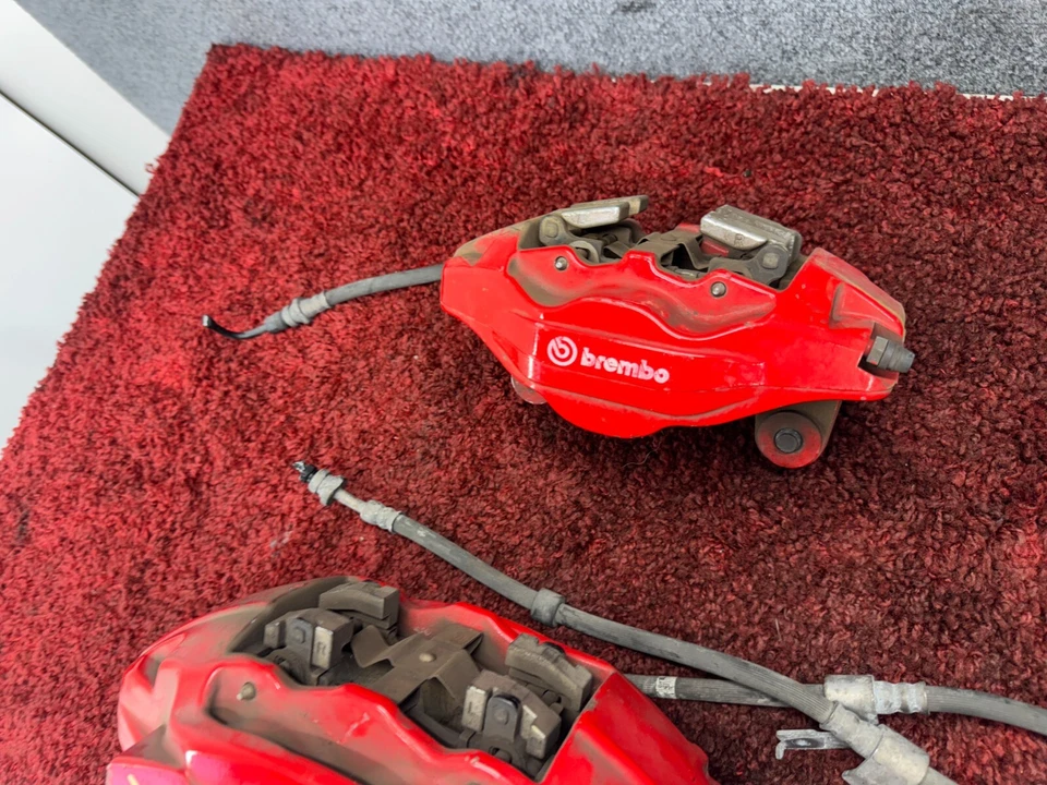 Kia Stinger Genesis G70 Front & Rear Brembo Brake Shoe Calipers Red Set OEM B7 - Image 4 of 4