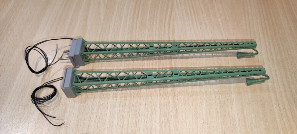 VIESSMANN 2 x 4116 + 2 x 4180 - LAMPIONE A TRALICCIO IN OTTONE + LAMPADA H0 - Immagine 3 di 4