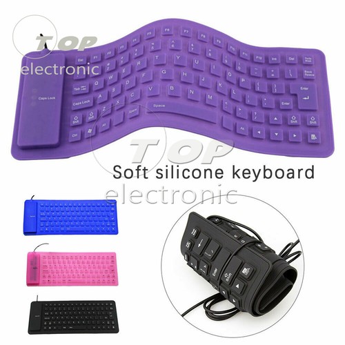 Portable 85Key Keyboard Silicone Waterproof Soft Flexible Foldable for Laptop PC - Picture 6 of 18