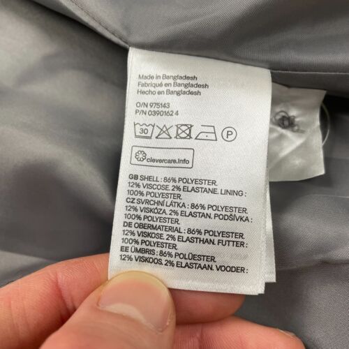 H&M Pea Coat Womens 12 Gray Double Breasted Soft Pockets Ladies Button Jacket - Picture 5 of 10