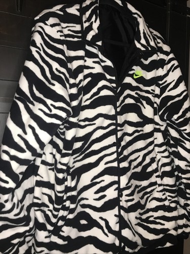 Nike City Edition Giacca Pile Zebra Reversibile CV7120-010 Uomo Taglia S Nuova - Foto 8 di 10