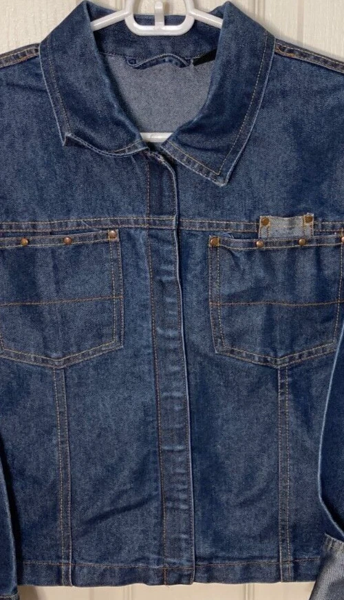Chaqueta vaquera Xhilaration para niñas azul con cierre de gancho/bucle (XL 14-16) Foto 2 de 4