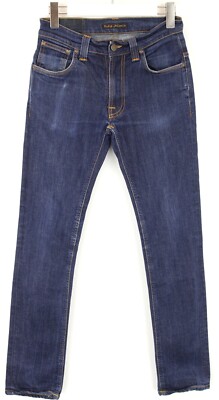 Nudie Thin Finn Dry Ecru Embo Jeans Herren Schlank W29/L32