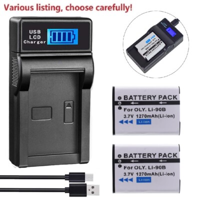 Batteria O Caricabatteria Per Olympus Tough TG6/TG5/TG4 &ndash; LI-90B, LI-92B, DB-110, 1270mAh