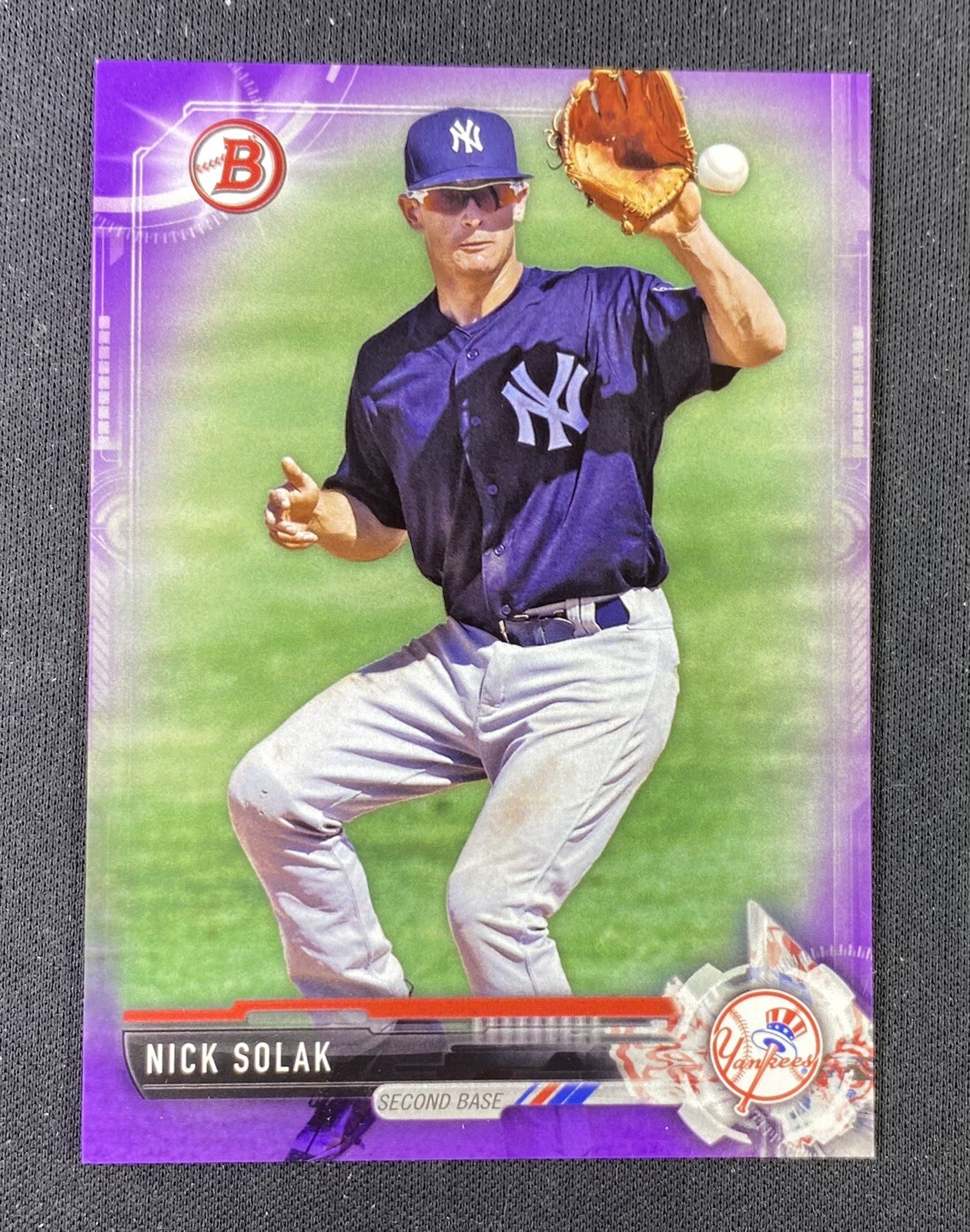 2017 Bowman Draft Nick Solak Purple Parallel /250 #BD-10 Rays Baseball Card