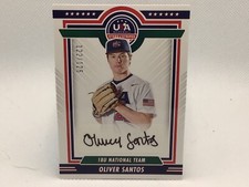 2022 Panini Stars & Stripes Oliver Santos Team USA BLACK Auto # /125  SP ￼