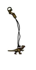 Dinosaur Black Strap Phone Charm Pencil Case Zipper Brass Bag Charm Keychain US
