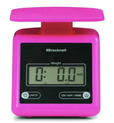 Brecknell PS7 Electronic Portable Parcel Scale 7 lb x 0.5 oz Pink