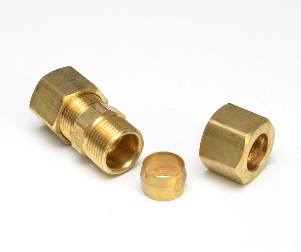 1/2 OD Compression Copper Tube Union Straight Joiner Fitting Air Gas Water - Image 2 of 4