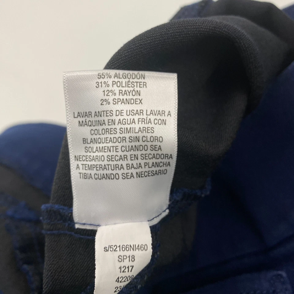 Pantalones de mezclilla rectos para mujer talla 14 azul lavado oscuro JM Collection Foto 3 de 4