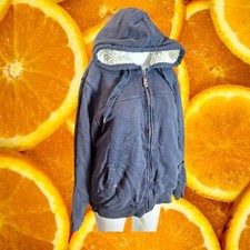 Green Tea Women's Navy Full-Zip Fleece Lined Pockets Front Long Sleeve Hoodie