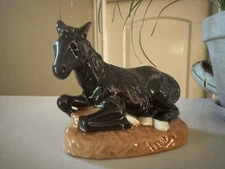 Vintage 1986 Atlantic Mold Figurine Christmas Nativity Manger Scene DONKEY Lying