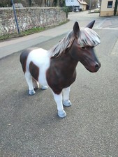 Pony Pferd lebensgroß braun-weiß Gartendeko 120x96cm Deko Figur eigener Versand