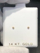 14k Yellow Gold 2mm Round Small Ball Stud Earrings Children Size Butterfly Backs
