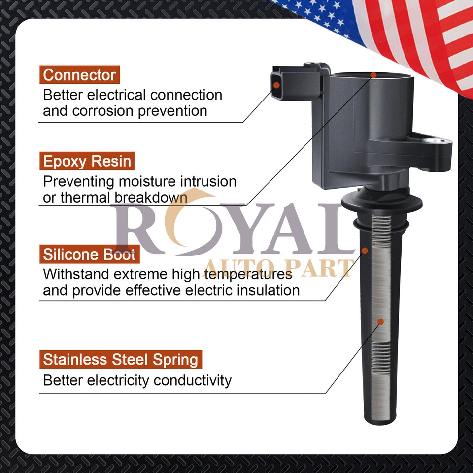 6 Spark Plugs & Ignition Coils Pack FD502 DG500 For Ford Escape Mazda Mercury - Imagem 4 de 4